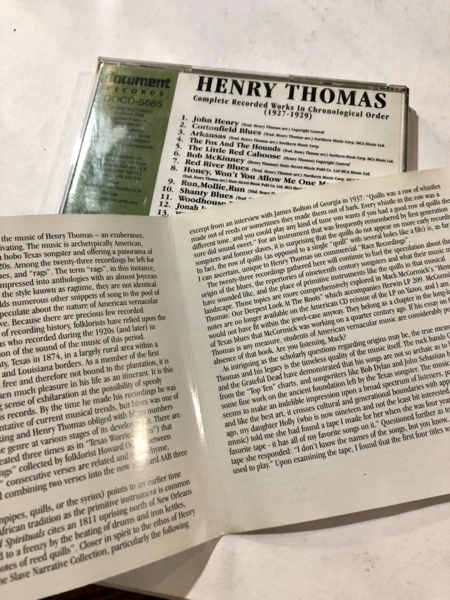 CD Henry Thomas Ragtime Texas 1927-1929 DOCD5665 document records_画像5