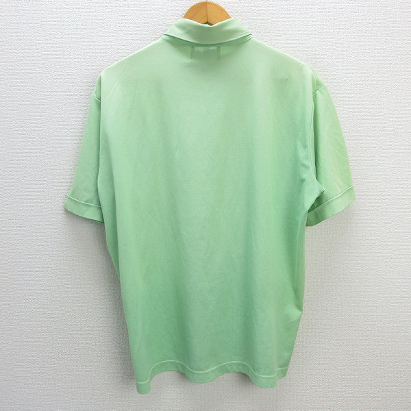 z■パラディーゾ/PARADISO 半袖ポロシャツ ゴルフウェア【L】黄緑/men's/42【中古】■_画像3