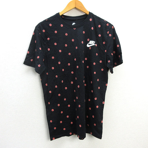 y■ナイキ/NIKE ドットプリント THE NIKE TEE Tシャツ■黒【メンズXL】men's/74【中古】_画像1