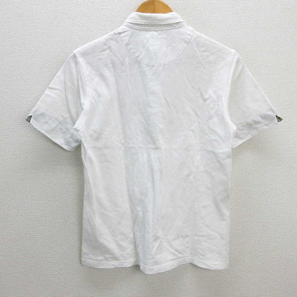 s# made in Japan # United Arrows /B&Ylinen Blend polo-shirt with short sleeves [M] white /MENS/38[ used ]