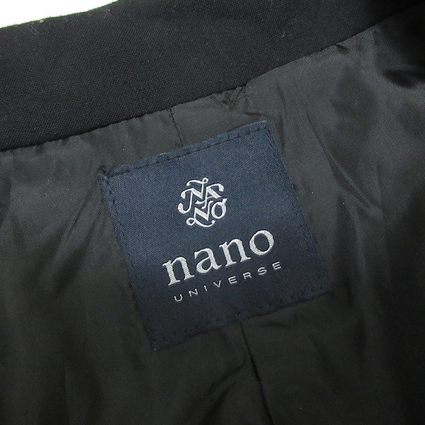 s■ナノユニバース/nano universe 薄手 チェスターコート【L】黒/MENS/152【中古】_画像2