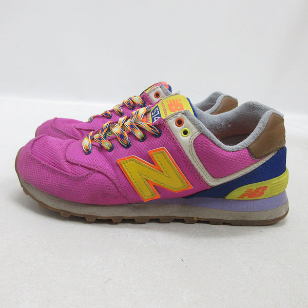 k■【23.5cm】ニューバランス/New Balance WL574EXB ナイロンスニーカー/ピンク/LADIES■2 【中古】_画像1