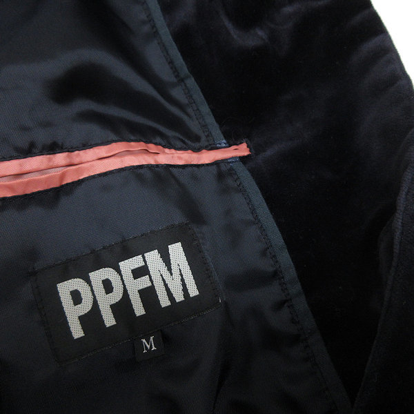 k■ピーピーエフエム/PPFM ベロアテーラードジャケットJKT【M】紺/MENS■114【中古】_画像2