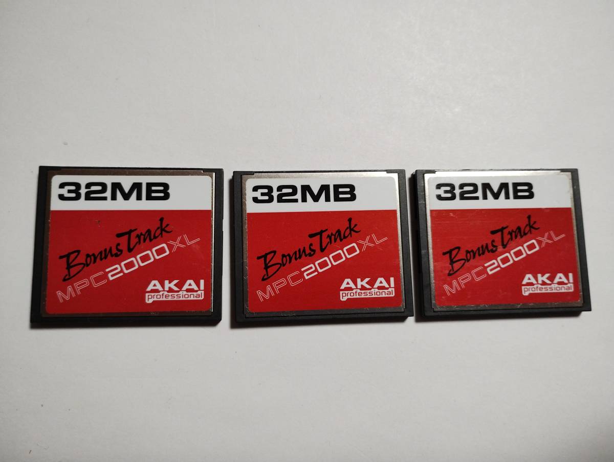 3枚セット 32MB メガバイト AKAI Professional Bonus Track MPC2000XL CFカード フォーマット済み メモリーカード コンパクトフラッシュの画像1
