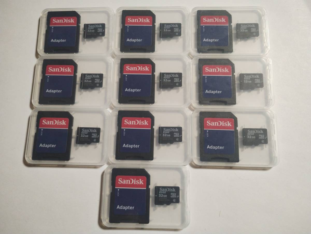 10 шт. комплект SanDisk 32GB microSDHC футляр для карточек *microSD-SD конверсионный адаптор есть class4 формат завершено microSD карта карта памяти 