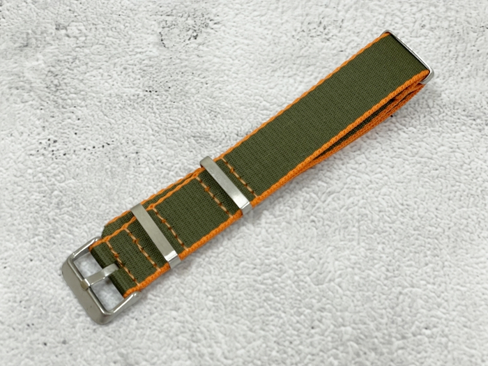 20mm free shipping NATO wristwatch belt square fabric strap color : khaki / orange nylon TF03