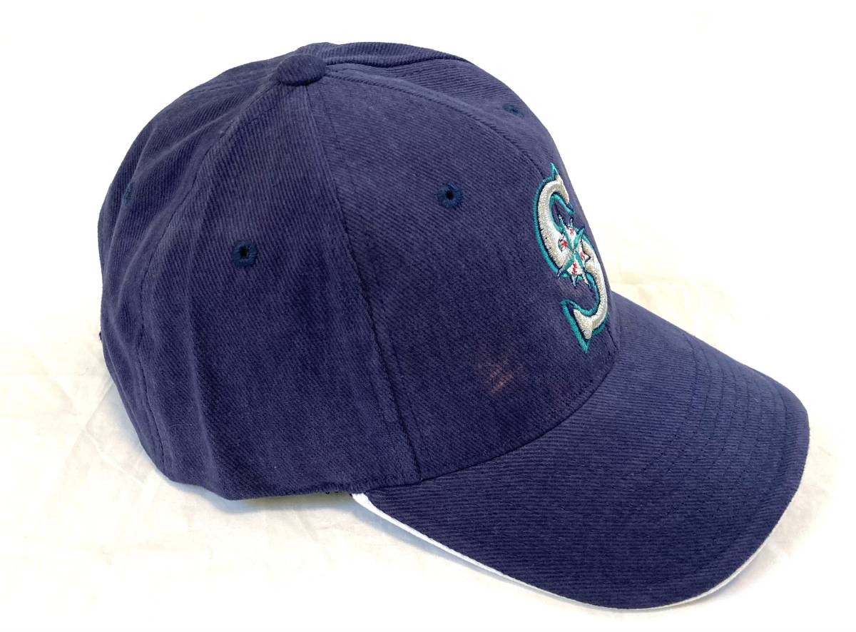 90s-00s デッド ビンテージ Seattle Mariners 6パネル キャップ 紺 MLB マリナーズ ANNCO の画像2