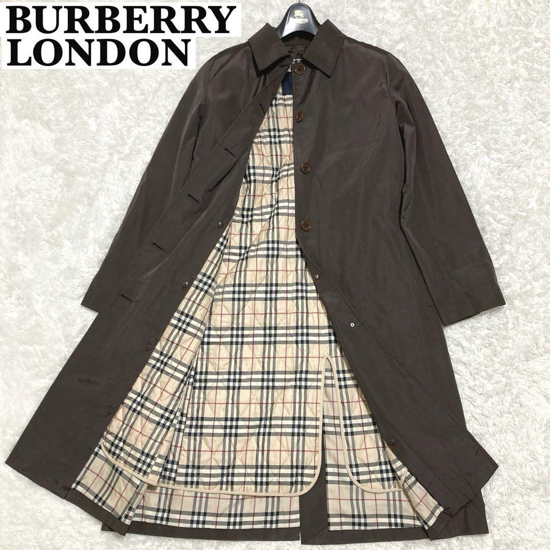 BURBERRY London／中綿ロングコート／ノバチェック／ Ｍ〜Ｌ相当