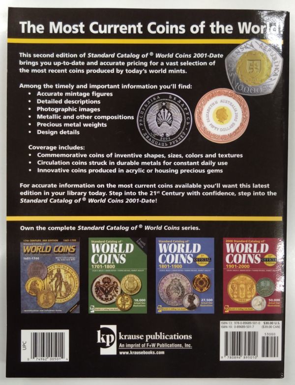 【中古品】書籍　2008年版　Standard Catalog of WORLD COINS 35th OFFICIAL Edition 19001-2000/SECOND EDITION 2001-Date　2冊使用済み_画像4