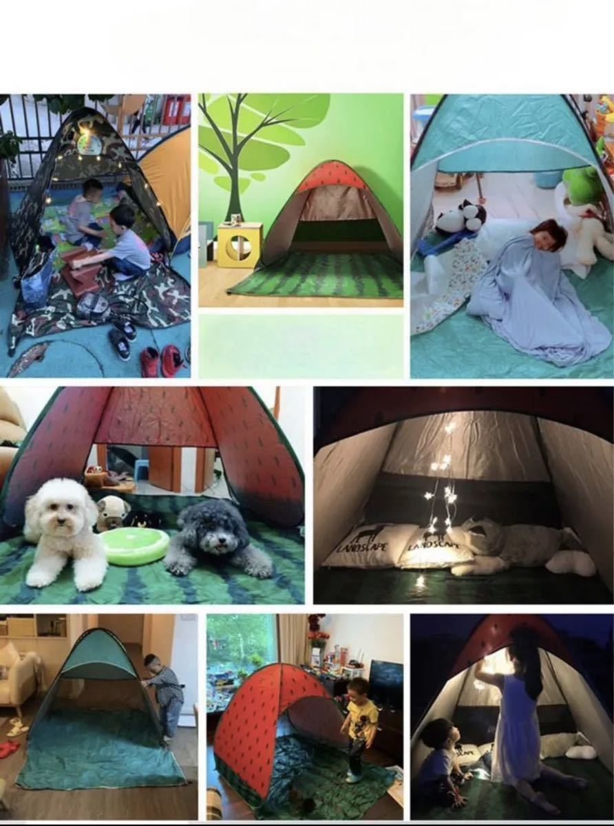 ワンタッチテント 2～3人用 ビーチテント簡易テント 軽量 ダブルグリーン限定の画像2
