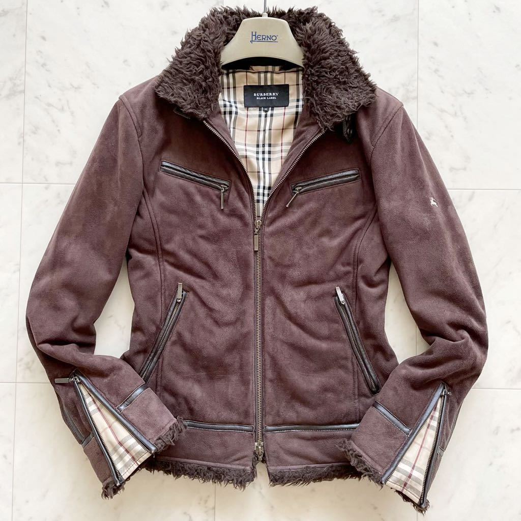 希少☆ バーバリーブラックレーベル BURBERRY BLACK LABEL Fムートン