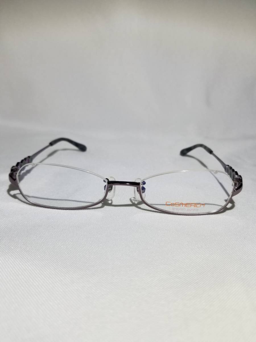 未使用 眼鏡 メガネフレーム COSMERICH ブランド チタン 金属フレーム アンダーリム 男性 女性 メンズ レディース 49口17-135 E-1_画像2