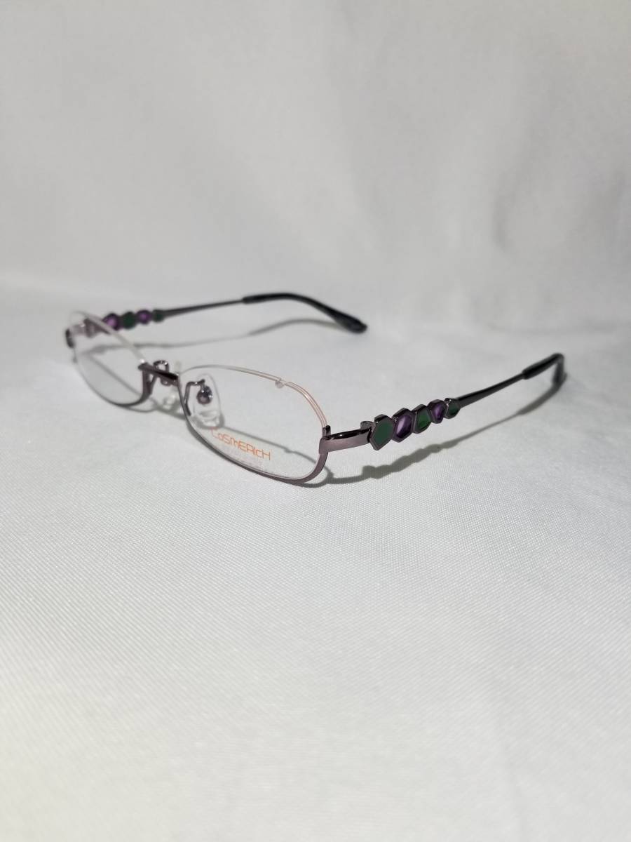 未使用 眼鏡 メガネフレーム COSMERICH ブランド チタン 金属フレーム アンダーリム 男性 女性 メンズ レディース 49口17-135 E-1_画像1