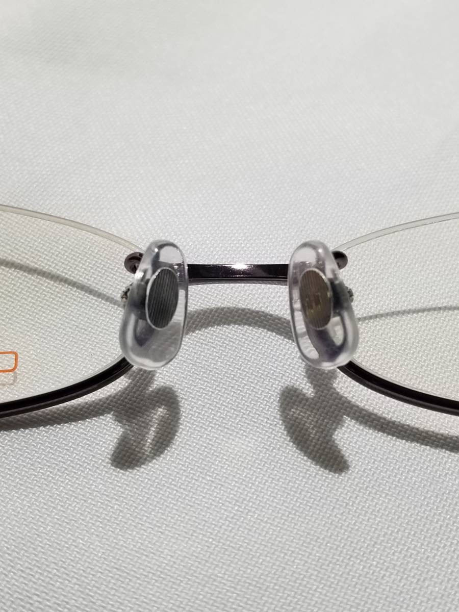 未使用 眼鏡 メガネフレーム COSMERICH ブランド チタン 金属フレーム アンダーリム 男性 女性 メンズ レディース 49口17-135 E-1_画像6