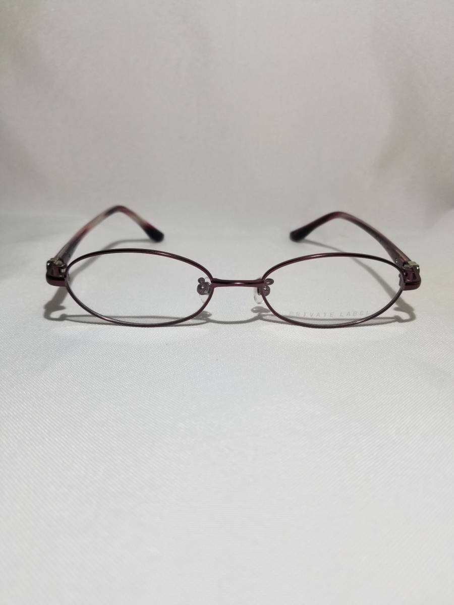 未使用 眼鏡 メガネフレーム PRIVATE LABEL チタン 金属フレーム オーバル型 フルリム 男性 女性 メンズ レディース 48口16-135 G-16_画像2