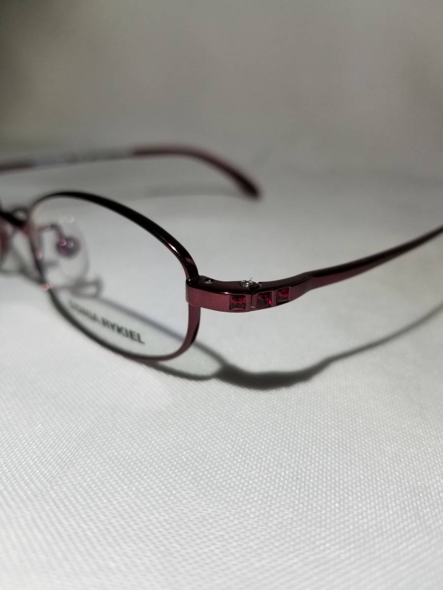 未使用 眼鏡 メガネフレーム SONIA RYKIEL チタン 金属フレーム オーバル型 フルリム 超軽量 女性 メンズ レディース 47口17-128 E-1_画像3