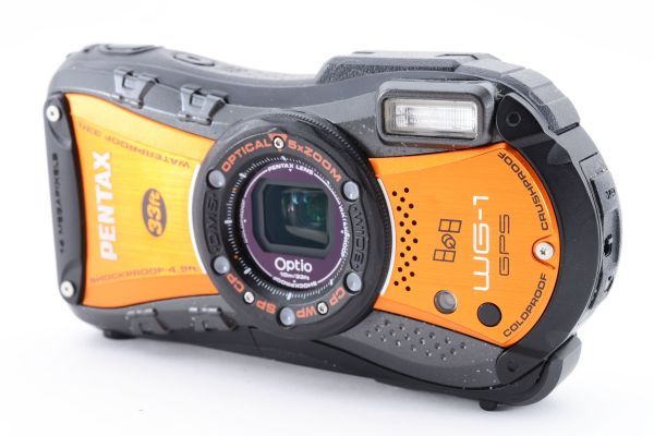 [Rank:AB] PENTAX Optio WG-1 Orange 防水 コンパクトデジタルカメラ / ペンタックス オプティオ コンデジ 耐衝撃 耐荷重 動作確認済 #6920_画像2