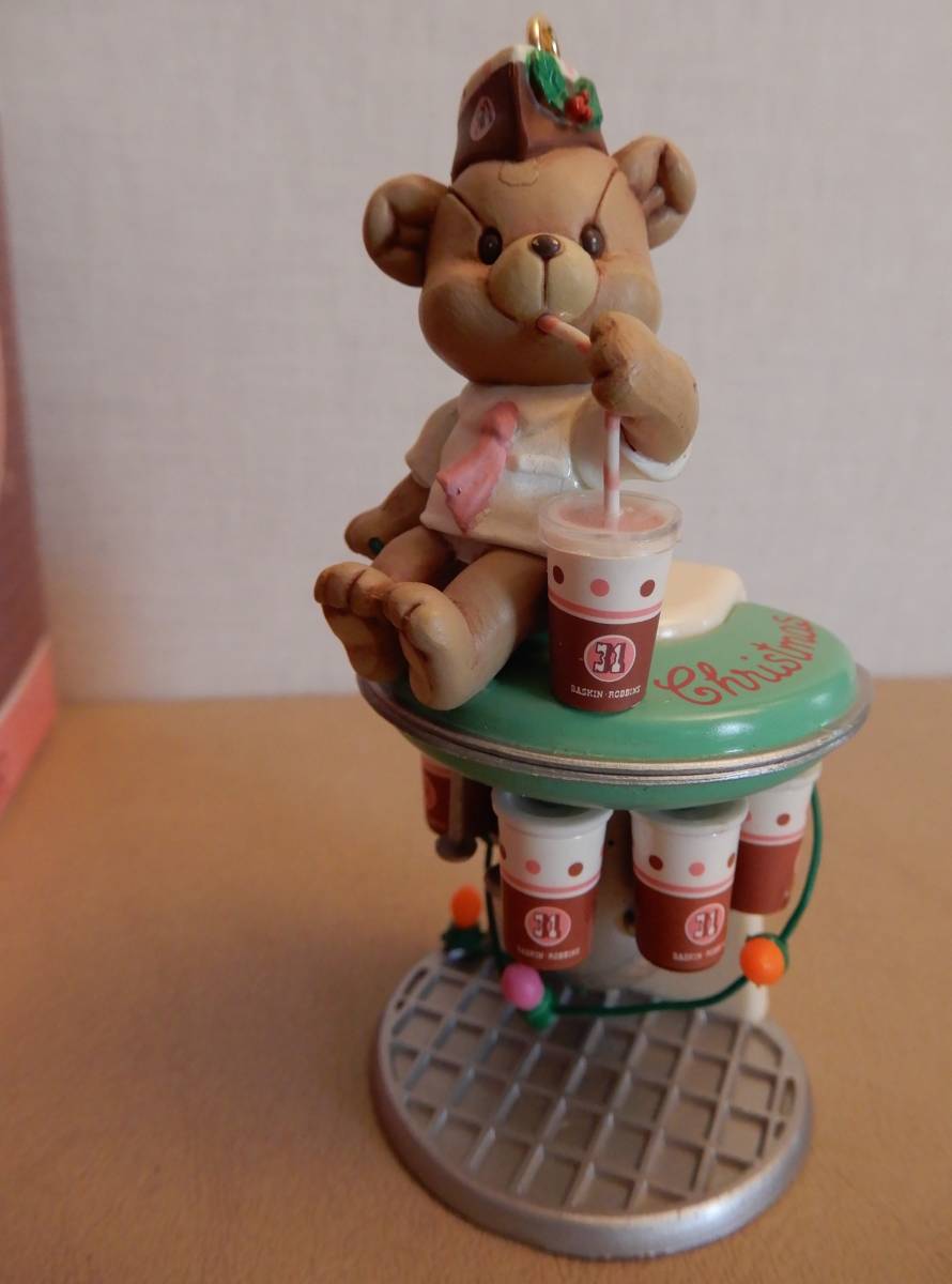 【USA★Baskin Robbins★31アイスクリーム】1990年クリスマスオーナメント★テディベア（初版）★Enesco★レトロ_画像4