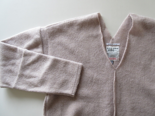 SOU*SOU / saw saw .. head .SS peach color / long sleeve wool lady's shirt cut and sewn 