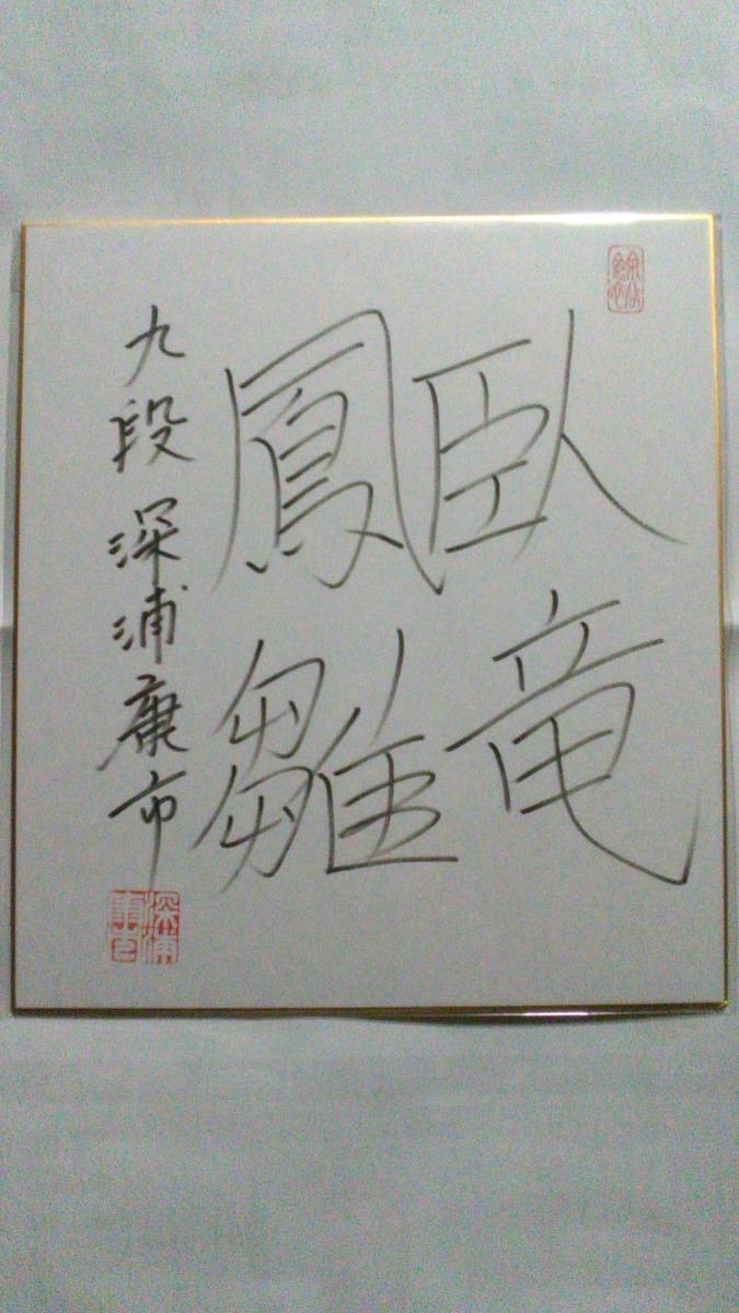 深浦康市 直筆 サイン 色紙　※ 羽生善治 木村一基 藤井聡太_臥竜鳳雛～まだ世に知られざる英雄や賢者