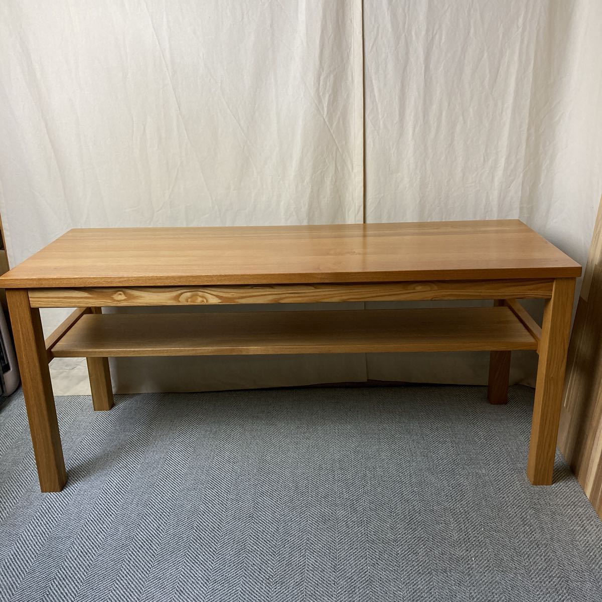MUJI 無印良品 天然木 タモ材 ダイニングベンチ /ローテーブル サイド
