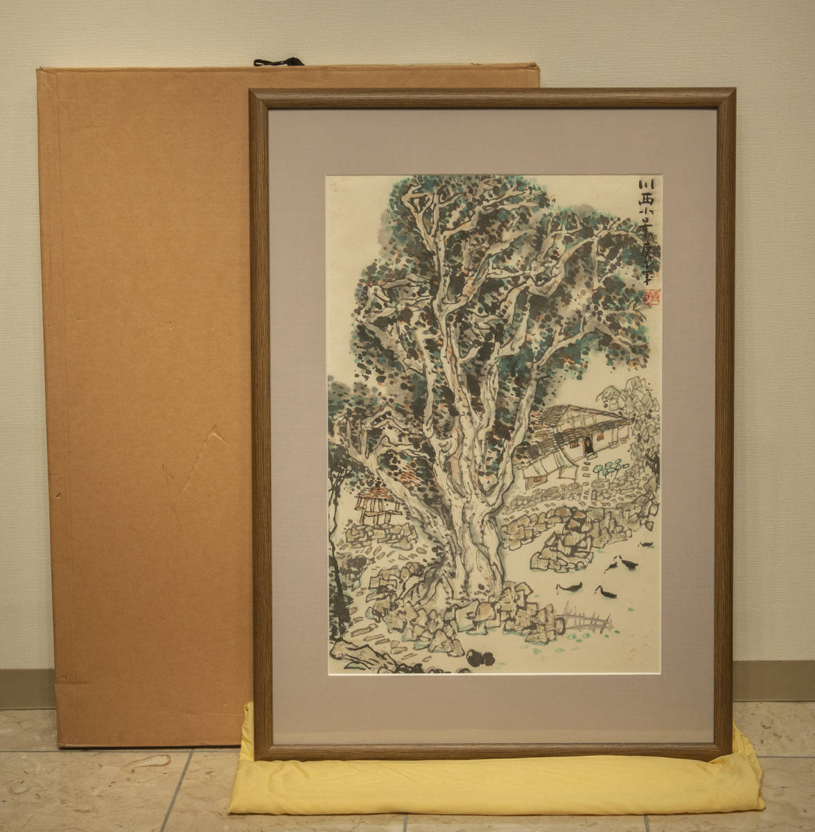&#26597; Akira 1990 year work river west small . frame genuine work China picture 