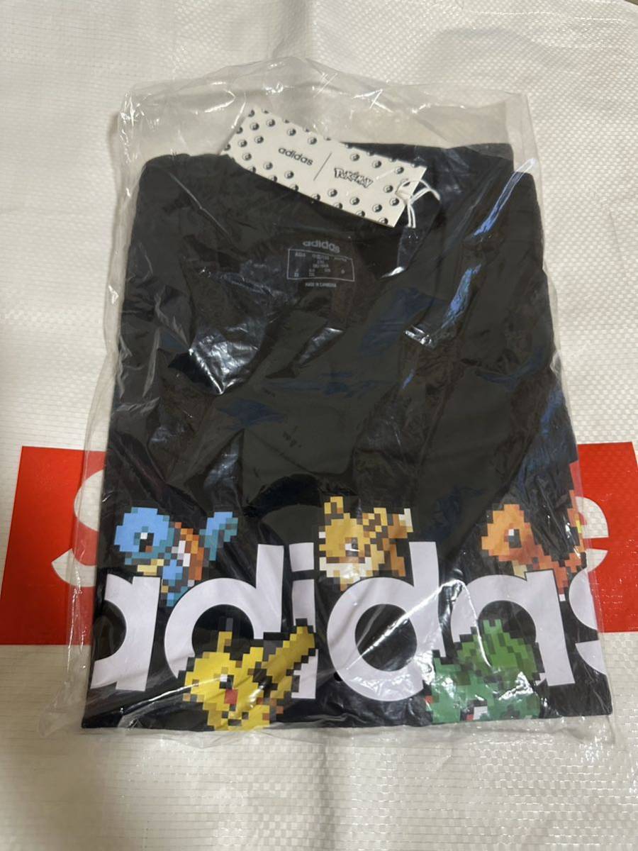 【新品】3L adidas ポケモン Tシャツ アディダス ポケットモンスター Pocket Monster Black ブラック Tee ピカチュウの画像1