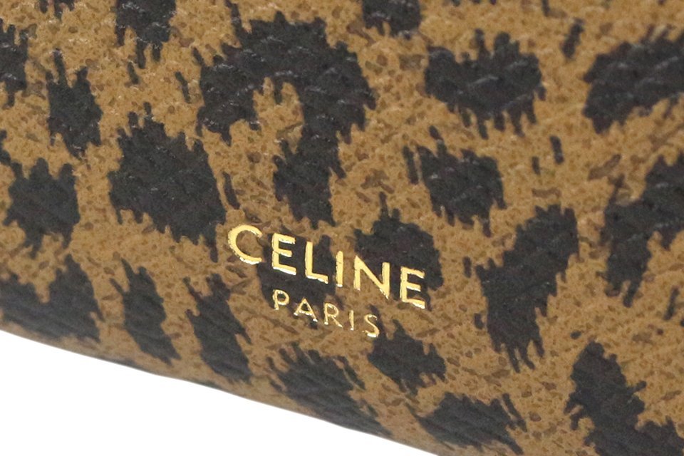 【美品 - 大変綺麗】セリーヌ/CELINE　ミディアム ストラップウォレット（二つ折財布）　グレインドカーフ　レオパード柄　10B643BNU.19BB_画像5