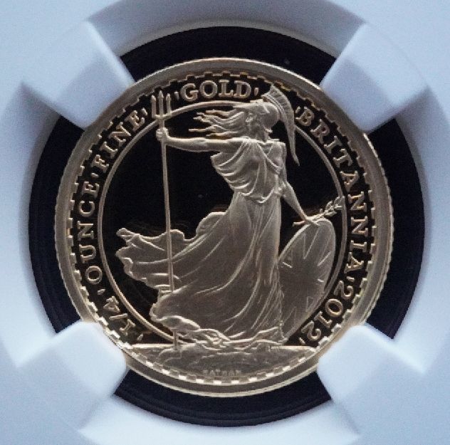 【最高鑑定】2012 イギリス ブリタニア 金貨 NGC PF70 UC ゴールド プルーフ 1/4オンス 25ポンド モダンコイン 資産保全 投資 希少