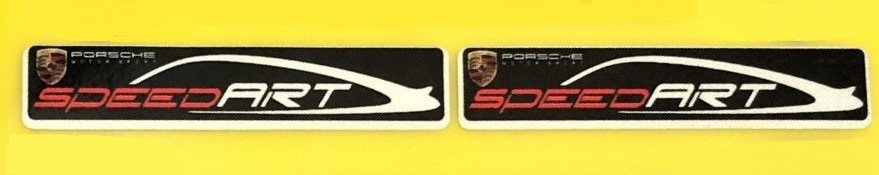  limited amount sale goods PORSCHE SPEED ART Logo 2 set sticker 