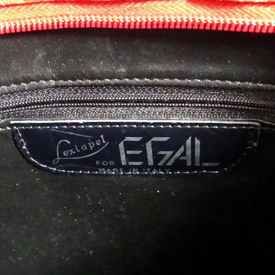 即決★イタリア製 EGAL★ハンドバッグ エガール 赤 クロコ型押し 手提げバッグ 旅行 カバン 出張 鞄_画像9