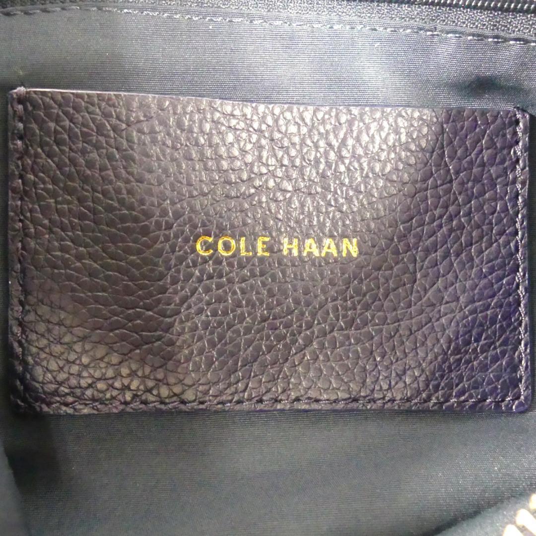 即決★COLE HAAN★オールレザートートバッグ コールハーン 紺 ネイビー 紫 本革 ハンドバッグ 本皮 ショルダー 肩掛け 旅行 カバン 出張 鞄