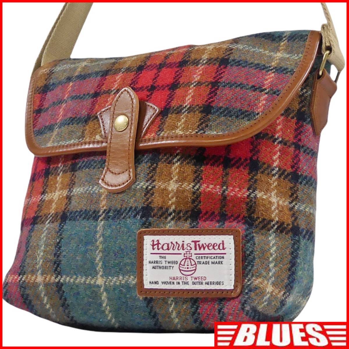 即決★HOARD HEMING'S Harris Tweed 別注★ショルダーバッグ ヘミングス ハリスツイード コラボ メンズ 赤 チェック かばん 鞄 トラベル_画像1