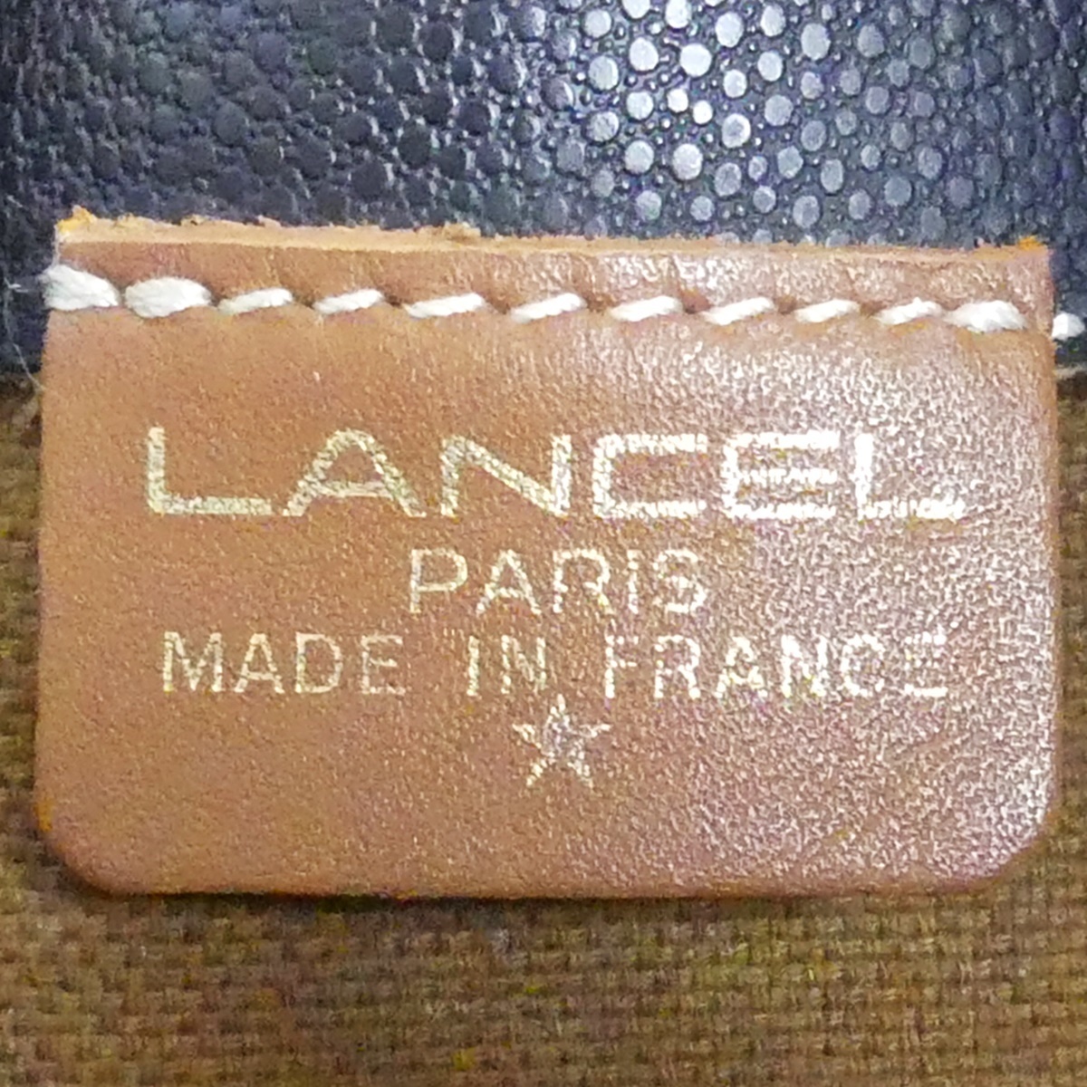 即決★フランス製 LANCEL★レザーコンビショルダーバッグ ランセル メンズ 黒 本革 かばん 本皮 カバン 鞄 トラベル レディース