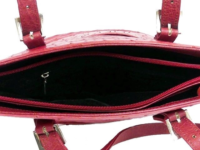  prompt decision *N.B.* leather handbag Ostrich men's red pink original leather tote bag real leather bag bag lady's handbag bag 