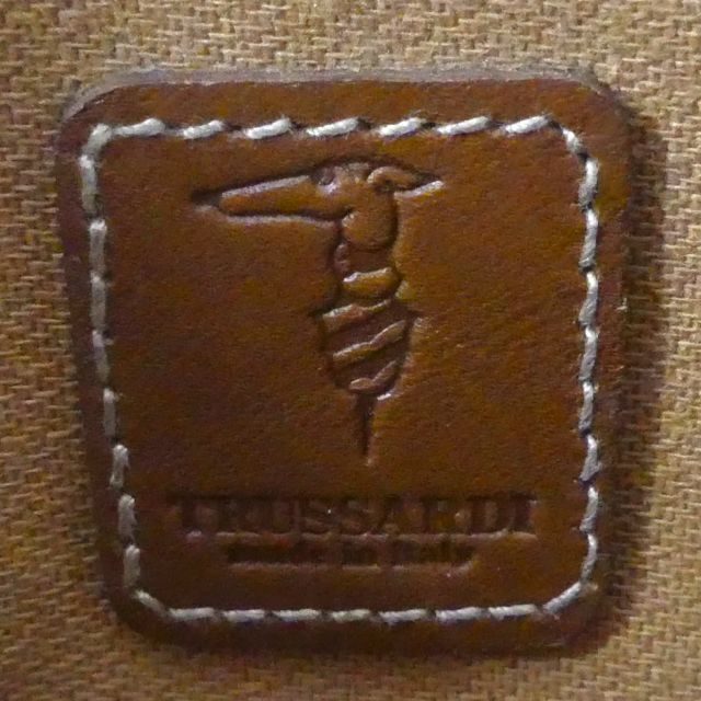 即決★イタリア製 TRUSSARDI★レザーコンビハンドバッグ トラサルディ 茶 緑 本革 手提げバッグ 本皮 旅行 カバン 出張 鞄 ターンロック_画像10