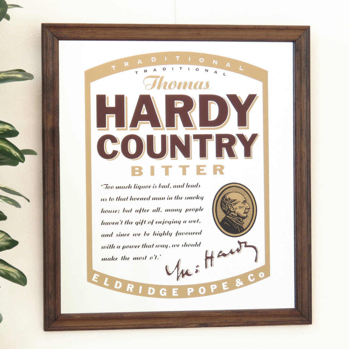 ビンテージパブミラー/トーマス ハーディ カントリー ビター(Thomas HARDY COUNTRY BITTER) イギリスのビール/壁掛け鏡/店舗什器/A-4508-15_画像1