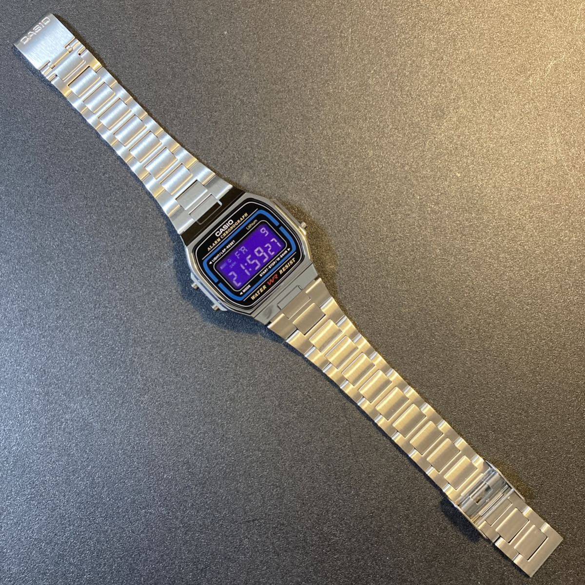 【新品/送料込】カシオ チープカシオ デジタル 腕時計 紫 液晶反転 レトロ 調　g-shock alba timex 好きにも_画像5