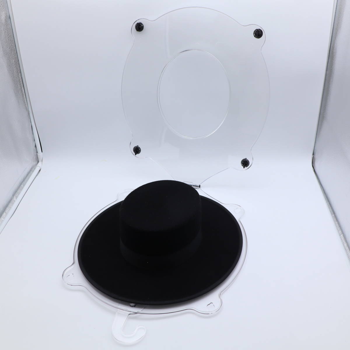 フラメンコ用衣装 専用クリアケース付き スペイン製 ブラック コルドベス ハット 帽子 装飾用 小物 つば付き 黒