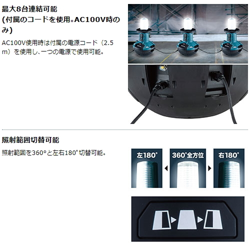 マキタ 充電式 エリアライト ML010G 14.4V 18V 40V AC100V 本体のみ LED 新品_画像5