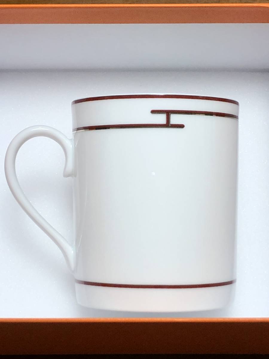 エルメス マグカップ リズム ホワイト レッド 食器 廃番 HERMES Mug Cup Rythme Red_画像3