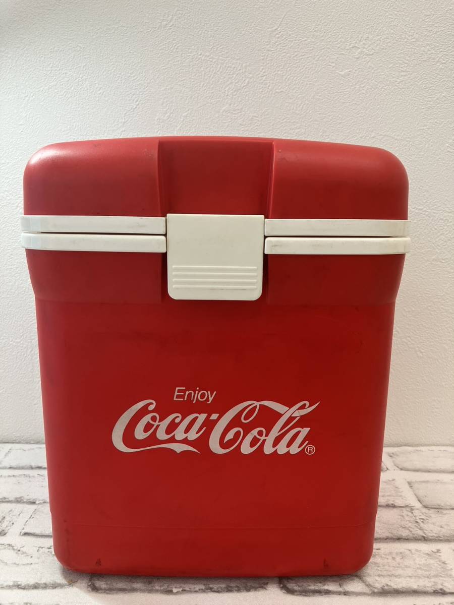 【T】Coca-Cola コカコーラ クーラーボックス レトロ 中古 コンパクトサイズ 赤 アウトドア キャンプ 運動会など【289】_画像1