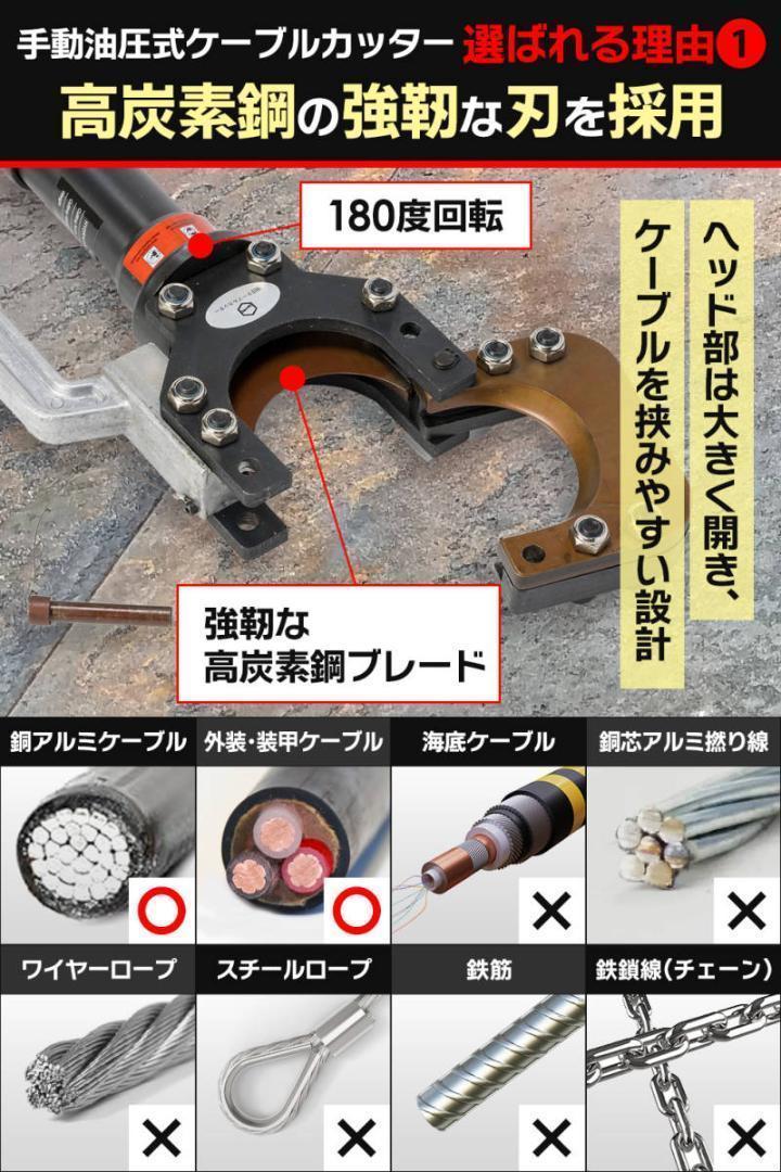 セール中1841油圧ケーブルカッター Φ85mm 出力10トン アルミ セール中1841油圧ケーブルカッター Φ85mm 出力10トン アルミ