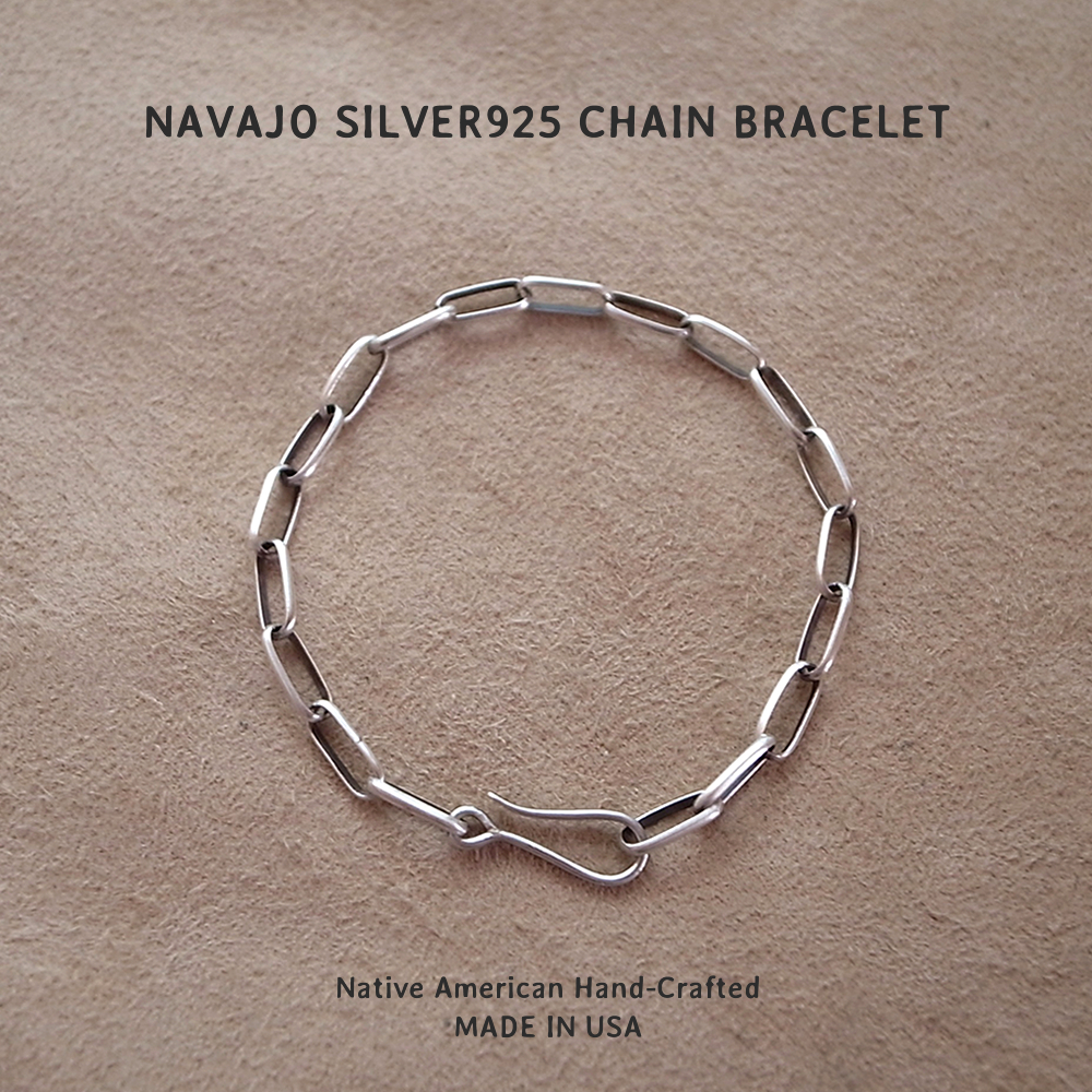 10mm ナバホシルバーチェーン ブレスレット NAVAJO CHAIN BRACELET -MADE IN USA インディアンジュエリーMADE IN USA