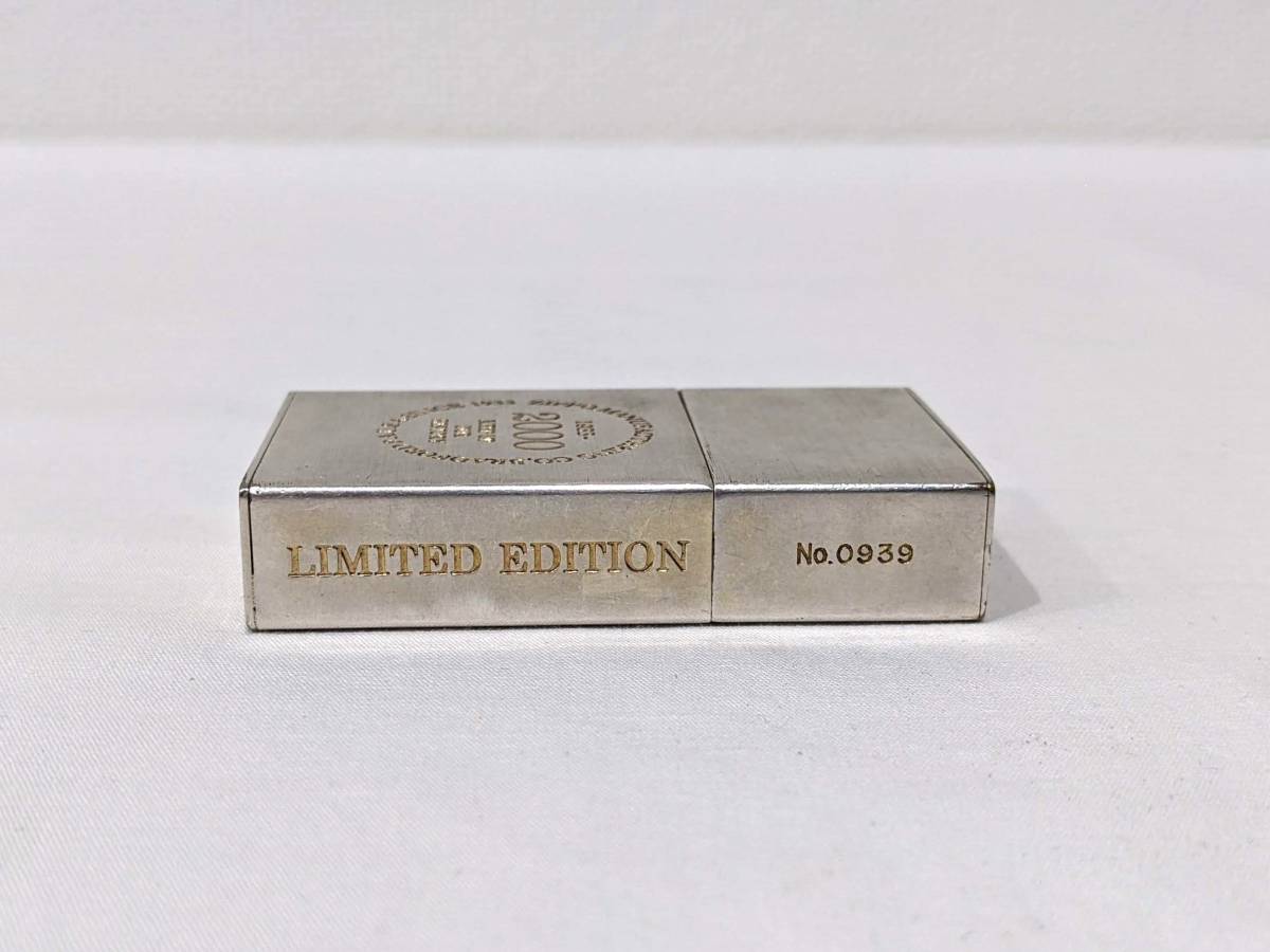 【8408】1円～ Zippo ジッポー ジッポ 2000年記念 特別限定品 1933 レプリカ LIMITED EDITION 火花〇 オイルライター 木箱 喫煙具_画像4