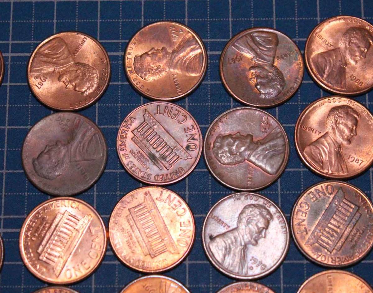 [i129]コイン　古銭　アメリカ 1セント　銅貨 100枚 ペニー 　USA coin penny　ONE CENT 硬貨　まとめて_画像3