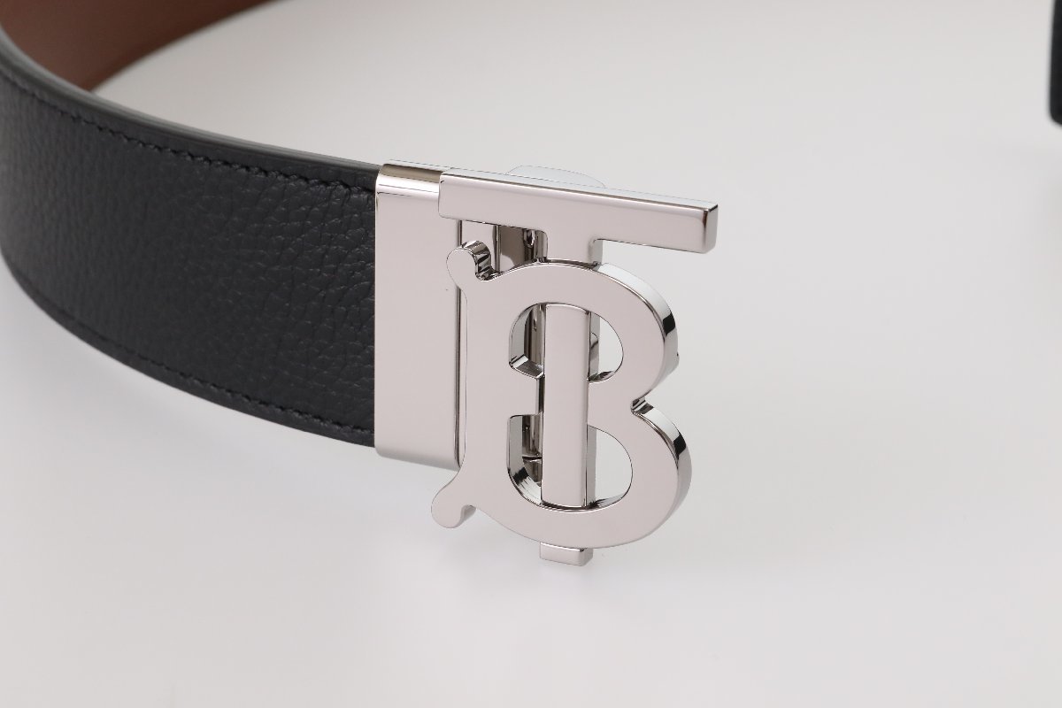 Burberry Reversible Monogram Leather Belt 8043247 Black - 90