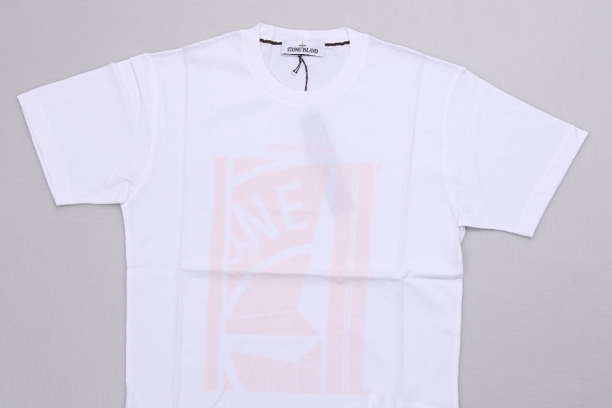 ストーンアイランド メンズ プリント Tシャツ ホワイト サイズL STONE ISLAND76152NS89 V0001 WHITE 新品/5_画像3
