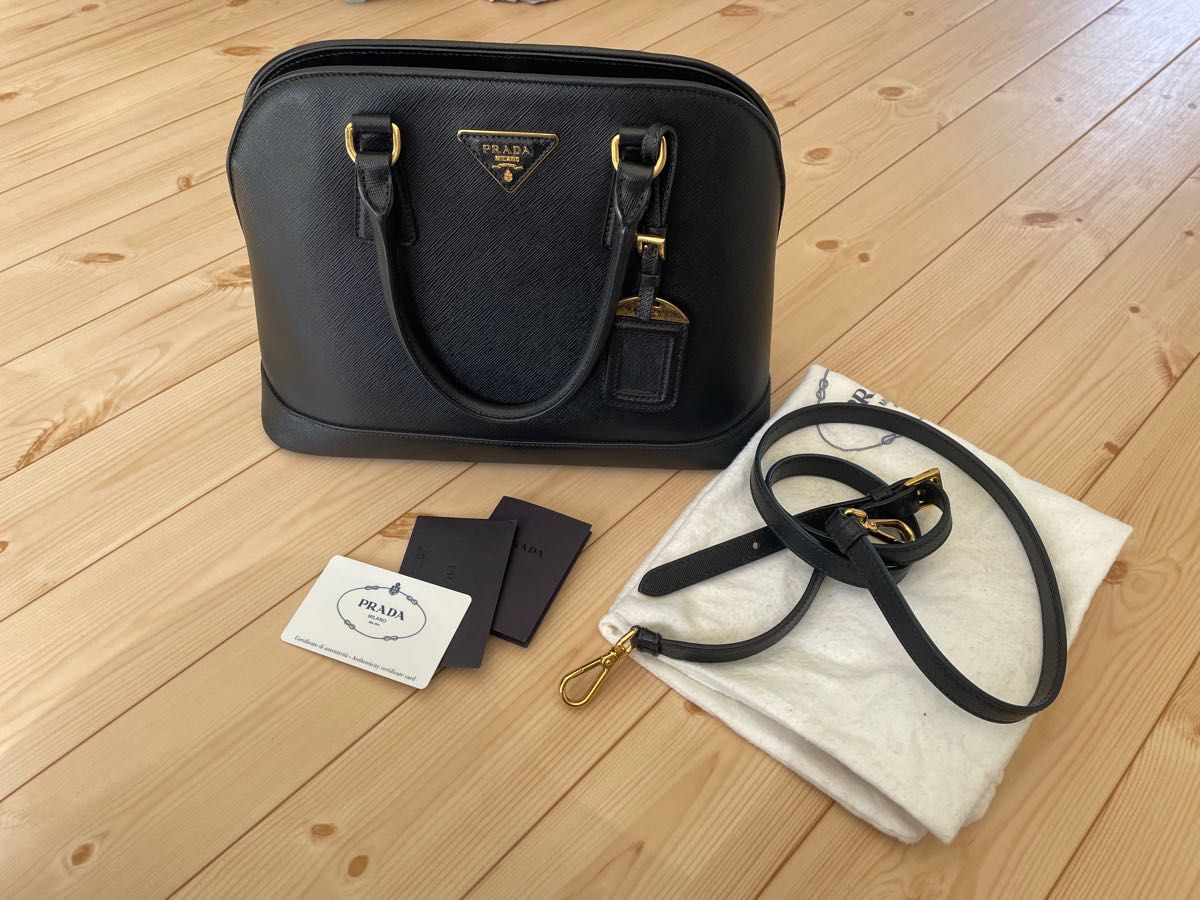 PRADA プラダ BN2567 2WAYバッグ サフィアーノ レザー シルバー