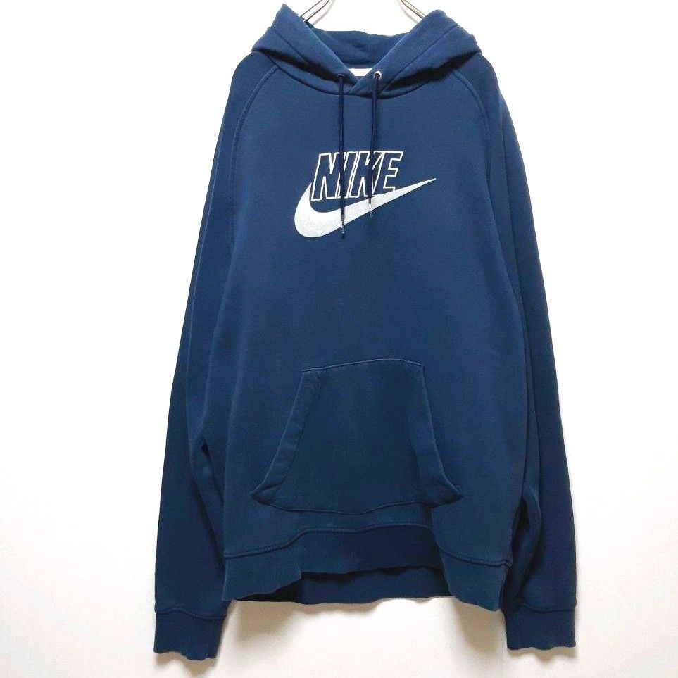 ナイキ 刺繍 スウェットパーカー M 紺 }SB 堀米雄斗 ビッグシルエット 古着 ゆるダボ アメカジ NIKE アディダス 